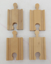Wooden Railway Track Straight Male  Female Connector Adapters 2 1/8" Lot of 4