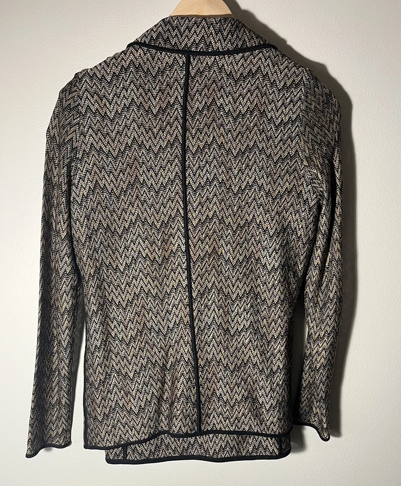 Blazer Top de Lana de Seda Colección Carlisle Conjunto Doble Talla Pequeña Formal Carrera Negro Foto 4 de 4