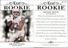 2023 Leaf Rookie Achievement Drake Maye RC #RA-20 North Carolina Tar Heels