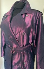 Nuage Rainwear Women/purple Overcoat/raglan Sleeve/belted/pockets Size 14uk