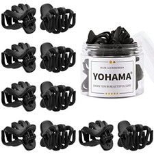 10 pcs Black Hair Clips Medium Small 1.57 in Octopus Hair Clips C-Matte Black