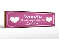 Holzschild Spruch 46X10 Cm Familie Ist Das Wahre GlüCk Des Lebens Herz