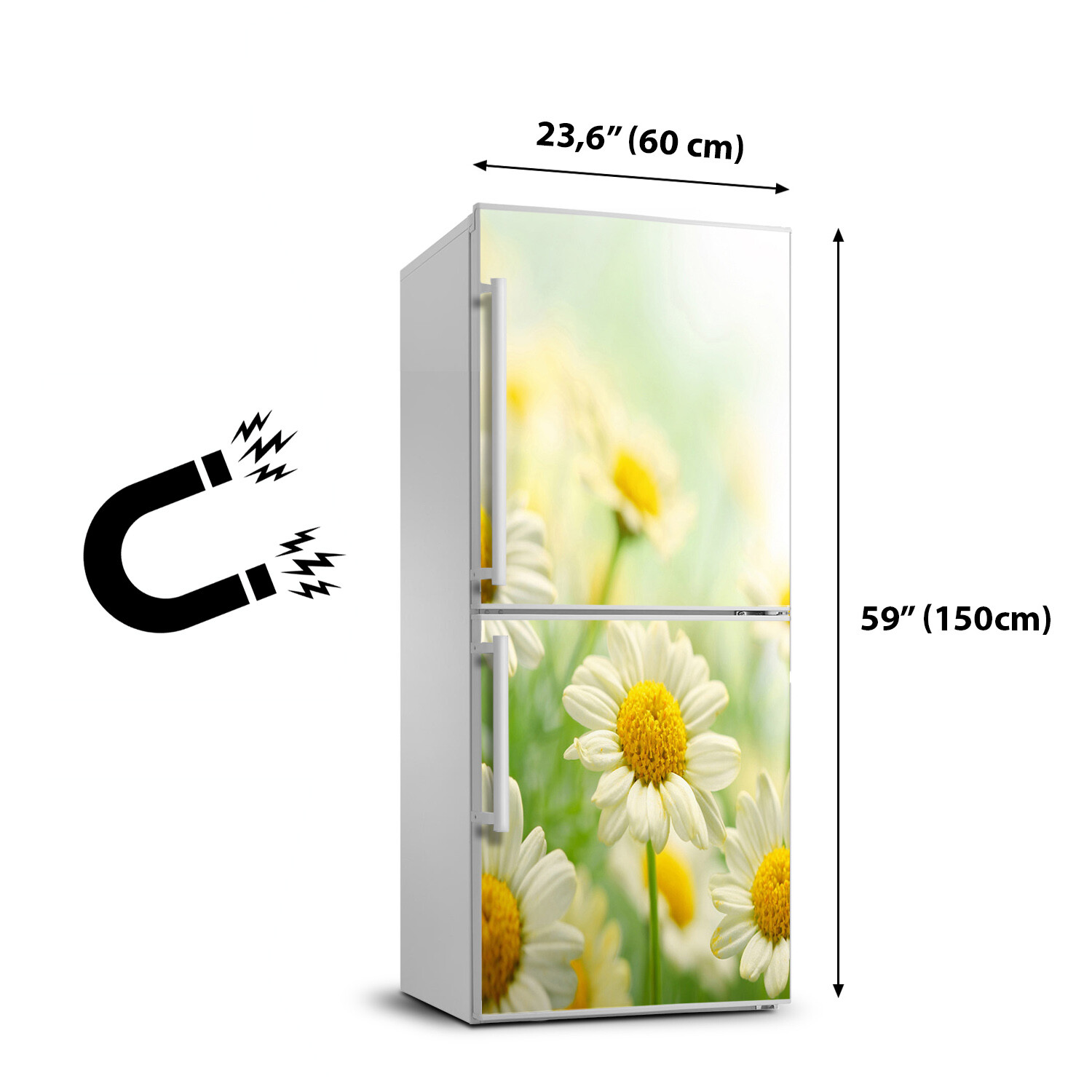 21 Stück 3D Gänseblümchen Kühlschrankmagnete - Bunte Blumen Deko