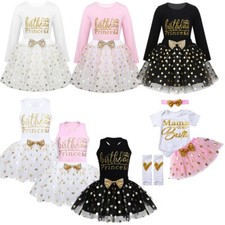 Girls Children Dress Birthday Party Princess Outfit Shinny Polka Dots Tutu Skirt