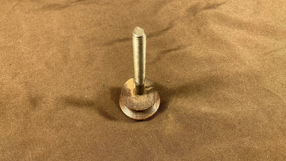 Antique Walnut? Round Knob Thick Drawer Door Pull Handle Long Threaded Shank - Image 4 of 4