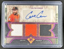 2025 Topps Museum Colton Cowser Signature Triple Patch Auto Pink Sapphire #/75