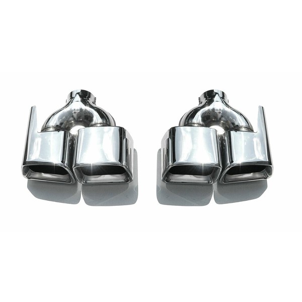 Auspuffblende Endrohr FüR Mercedes ML 2005-2015 Doppel Edelstahl Chrom 2Tlg-image