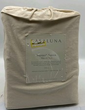 Casaluna Supima Sateen Sheet Set Full Size Natural Color