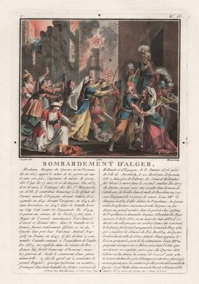 Bombardment of Algiers 1682 Algeria Algier Alger Schabkunst Mezzotint 1787