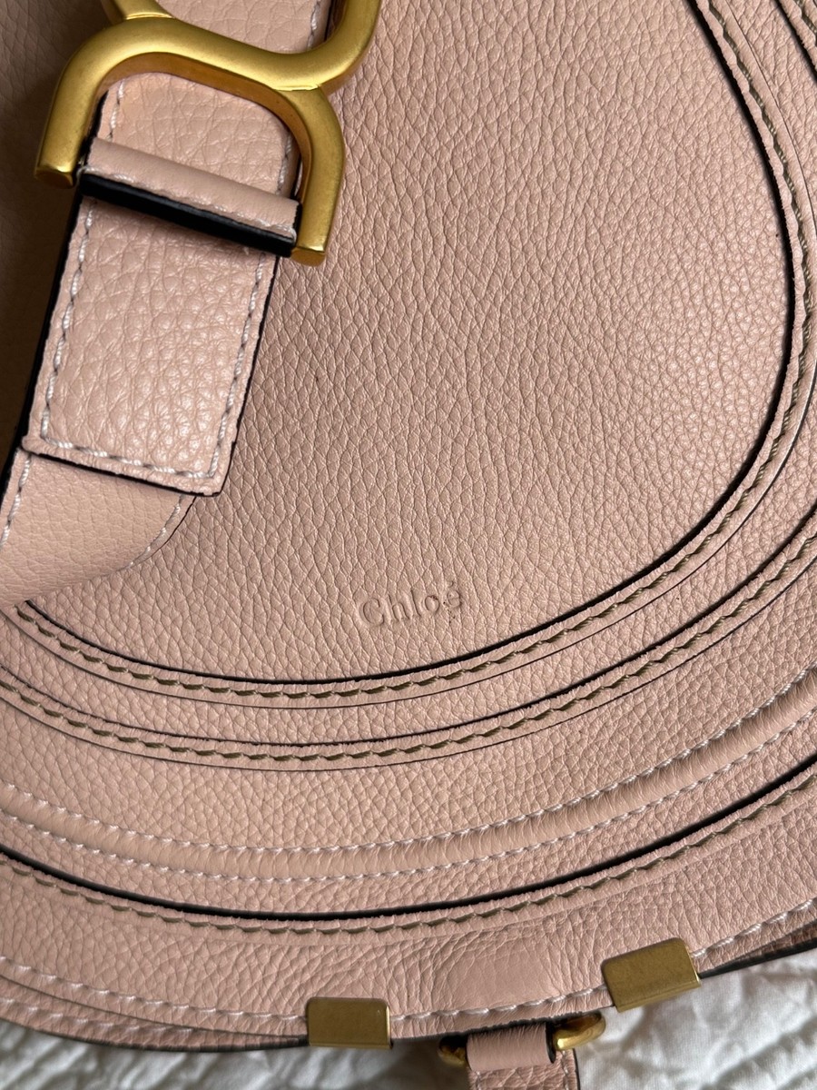 CHLOE MARCIE CROSSBODY MEDIUM (PINK BLUSH) GRAINED LEATHER