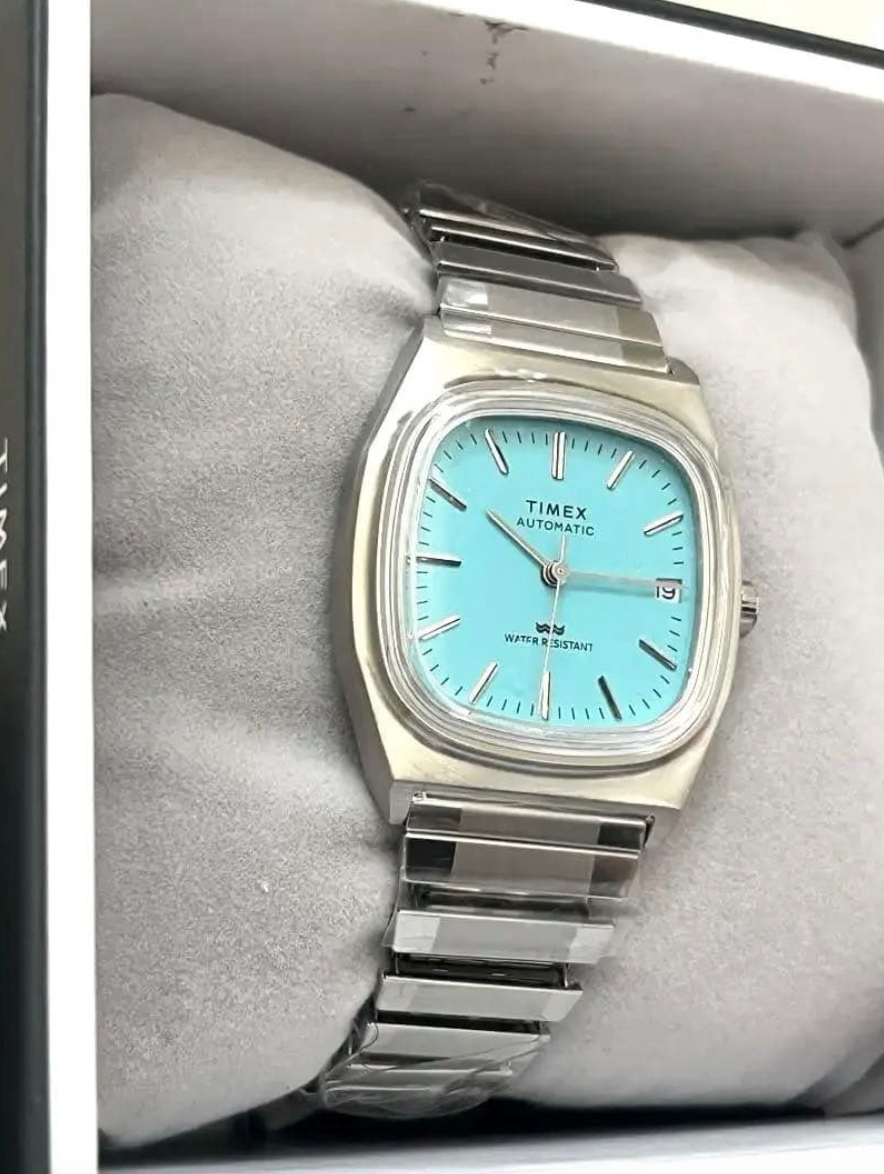 Timex Reissue 1983 E-line Dial Watch Retro Quartz Analog Turquoise 