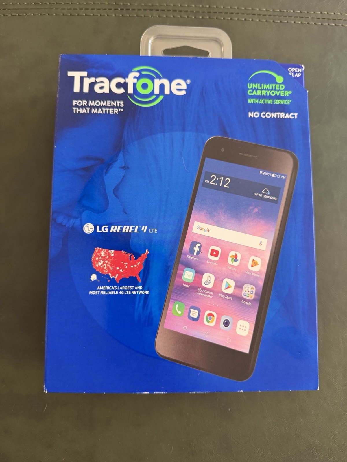TracFone LG Rebel 4 4G LTE Prepaid Smartphone - NEW -Simple 