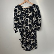 Zara Animal Leopard Print Mini Sheath Dress Side Tie Twist Sleeve Dress XS