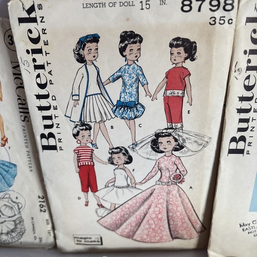 Vintage Lot Of 7 1950-60s Size 15” Doll Seeing Patterns. - Picture 3 of 8
