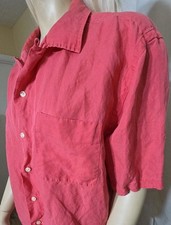 Polo Ralph Lauren Men's Salmon Linen Silk Blend Short Sleeve Shirt Large