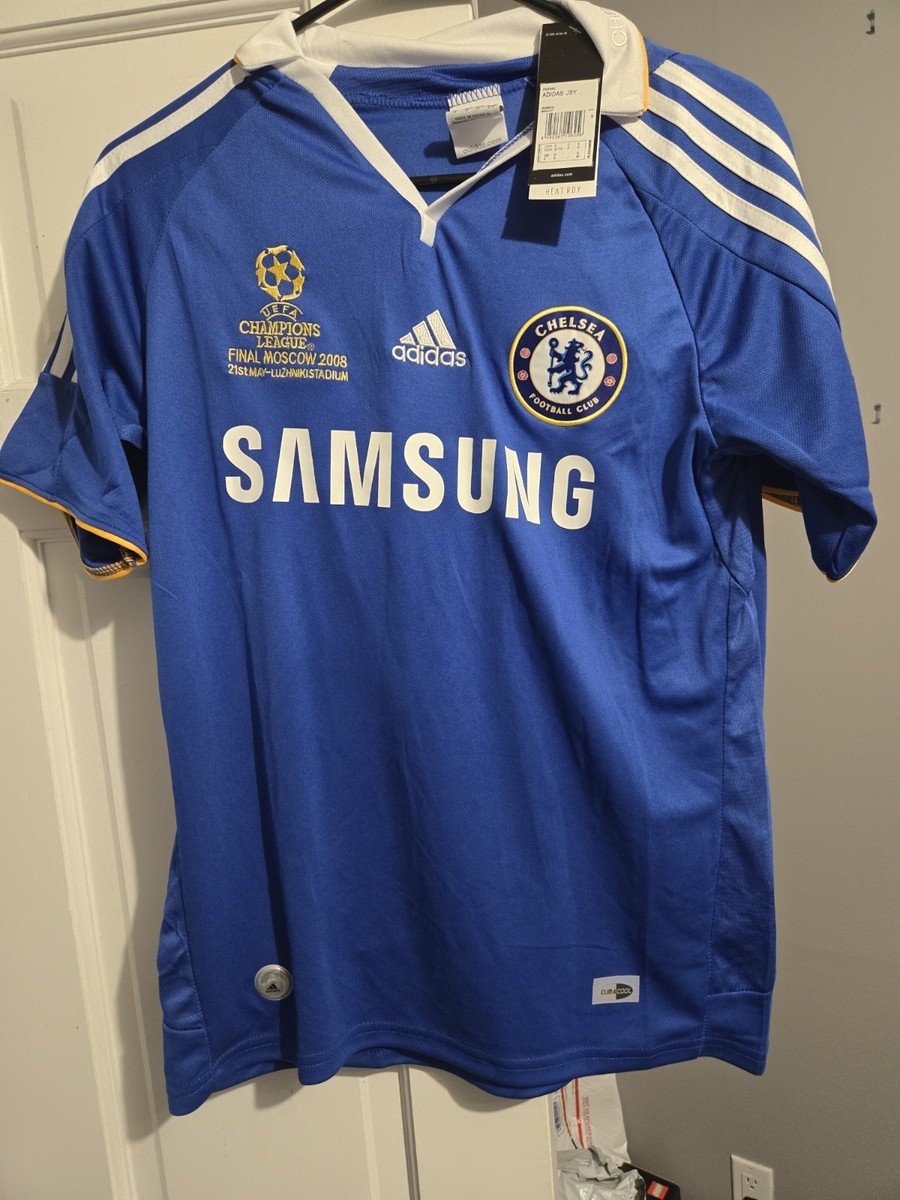 CHELSEA FC SIZE SMALL LAMPARD ADIDAS BLUE WHITE JERSEY NWT. FREE