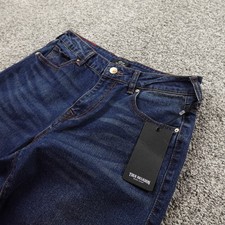 NEW True Religion Jeans Womens 28 Blue Denim Sarah High Rise Straight Stretch