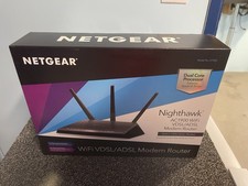 Boxed NETGEAR Nighthawk D7000 WiFi Modem Router - AC 1900, Dual-band +PSU