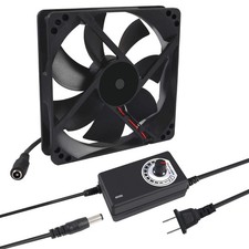 Cooling Fan 120mm x 25mm AC 110V-240V Speed Controller 3V-12V Receiver DVR