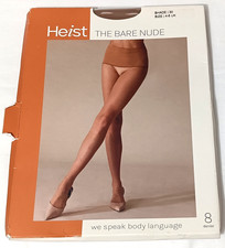 Heist THE BARE NUDE Beige 8 DEN High Waist Sheer Hosiery Size Small NEW $50