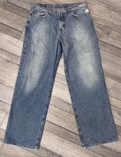Lucky Brand Distressed Jeans Made In USA Size 34x32 Wide Leg Baggy Men's