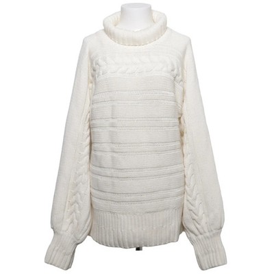 Carin Wester, Strickpullover, Größe: L, Weiß, Acryl/Baumwolle, Zopfstrick #h7L