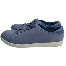 Vionic Sunny Brinley Suede Sneakers Womens 9.5 Wide Blue Leather Lace Up Comfort