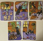 Original ACEO Cats Tarot Card Crystal Ball Fantasy Mystical Zodiac Art Card #3/6 — photo 5