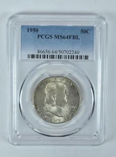 1950 Franklin Half Dollar MS64 FBL PCGS Blue Label