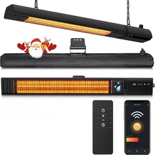 Ceiling Electric Outdoor Heater Wall-Mounted Hanging Patio 1500W Infrared 9... 