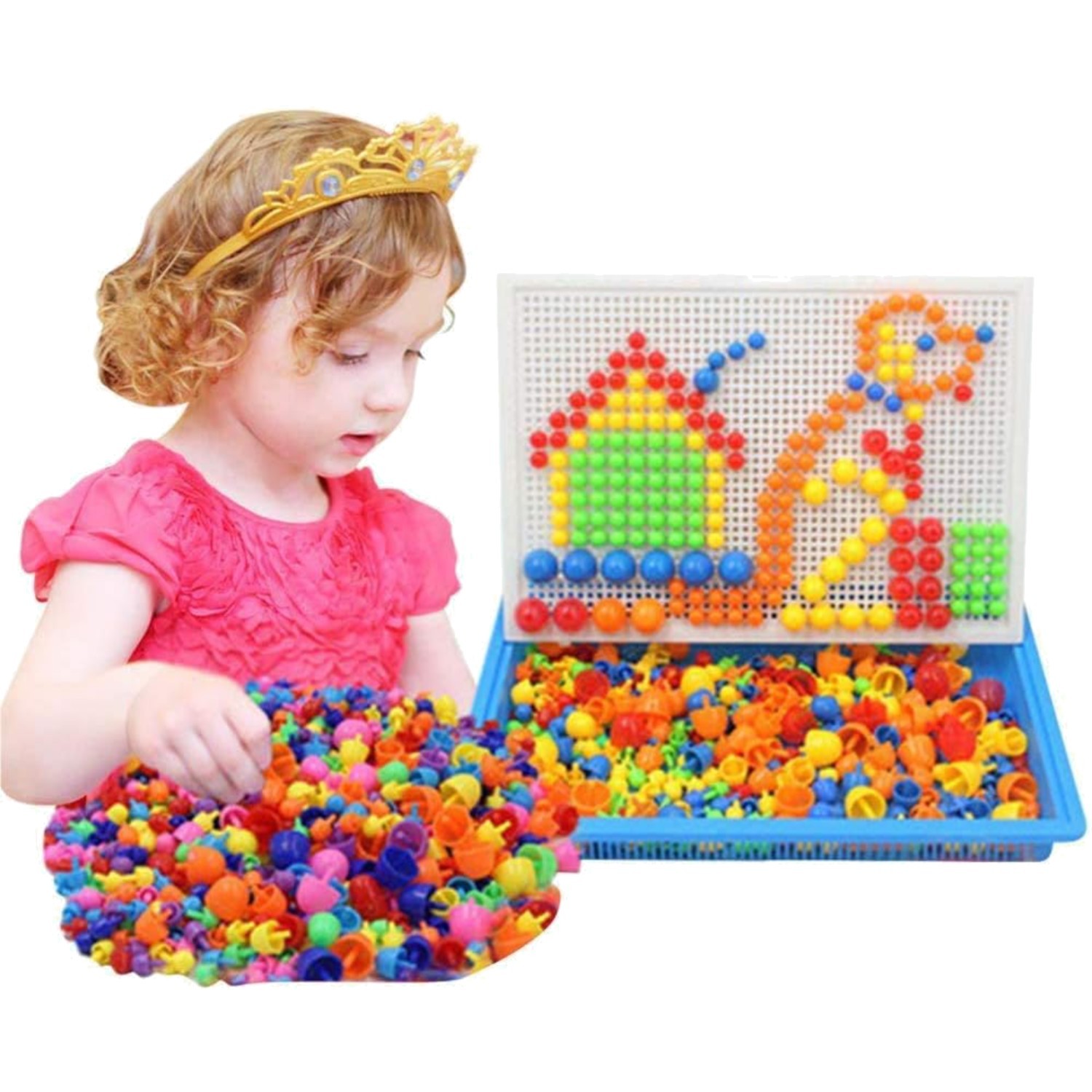 Mosaik Steckspielzeug 592-teiliges Mosaik Steckspiel Kinder Kreativspielzeug