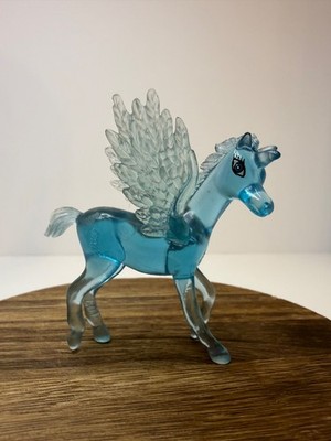 Blue Transluscent Pegasus Flying Horse Figure Cake Topper