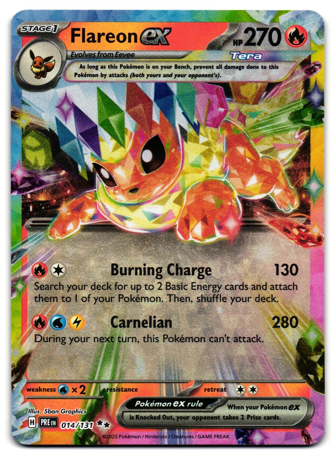 Flareon ex 014/131 - Prismatic Evolutions Double Rare Pokemon TCG - M/LP Card