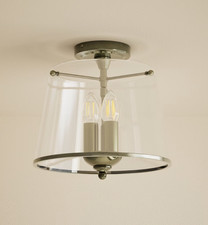 Ceiling light Marks and Spencer Antique Brass Glass 3 Bulb Elisabeth OPEN BOX