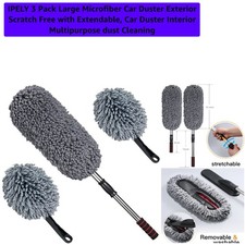 3 Pack Large Microfiber Car Duster Exterior Scratch Free with Extendable, Car...