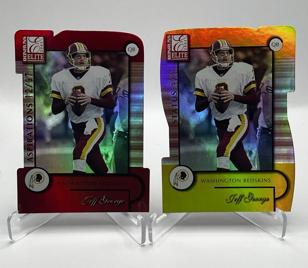 2001 Donruss Elite Status and Aspirations Jeff George 3/3 & 12/97 Jersey #