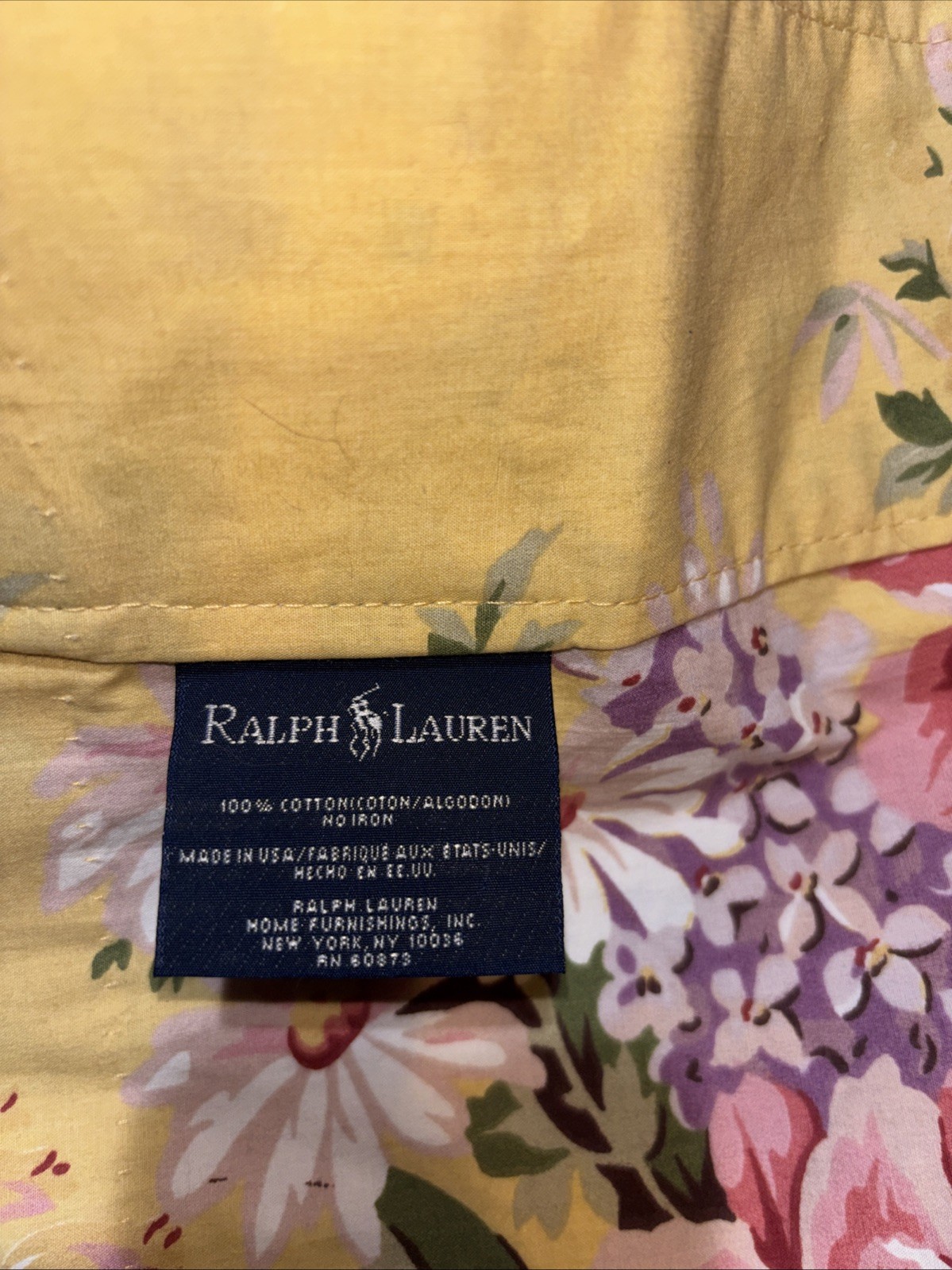 Ralph Lauren Brooke Yellow Floral Curtain Valance Cotton 17.5 By 82” thumbnail 2
