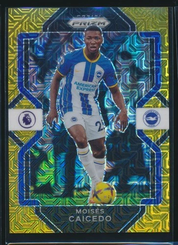 Moises Caicedo 2022-23 Chronicles Prizm EPL Prizm Gold MOJO /10 #211 RARE