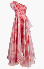New Eliza J One shoulder Ball Gown, in poppy (pink, red), Size 6