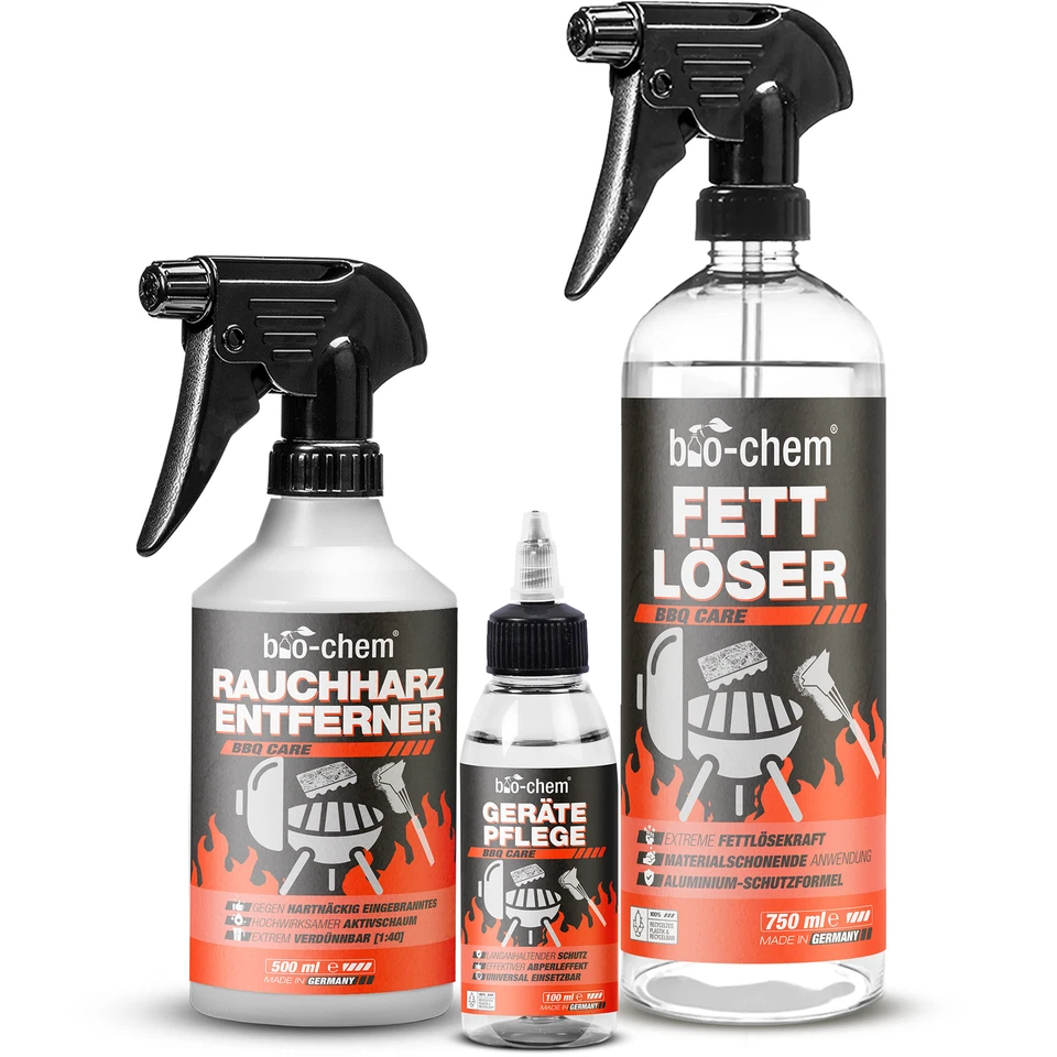bio-chem 3-er Reinigungs- und Pflege-Set fuer Grill, Backofen, Smoker u.v.m.