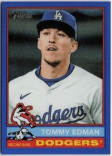 2025 Topps Heritage #720 Tommy Edman Chrome Blue Refractor #/150 Color Match