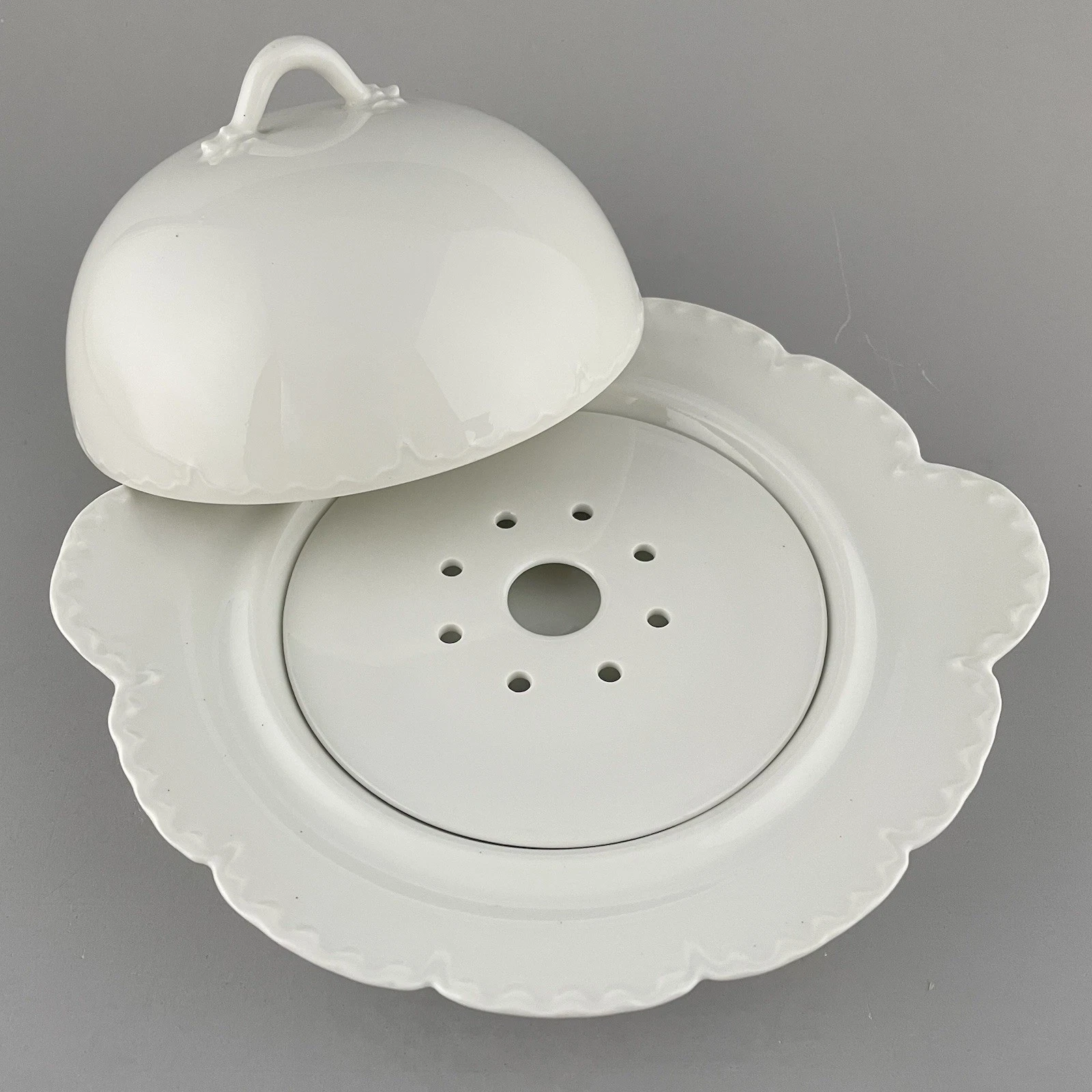 Vintage Haviland France Covered Butter Dish with Strainer White