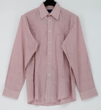 Club Room Shirt Mens 15.5 34/35 Red Gingham Lightweight Long Sleeve Button Front