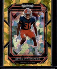 2023 Panini Prizm Draft Picks #179 Devon Witherspoon Prizms Gold Ice