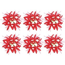 Artificial Flower Heads 5 Inch, Red 6 PCS - Spider Lily Silk Flowers