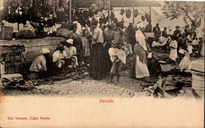 Cabo Verde - Sao Vicente - Market - Vintage Postcard