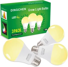 3 Pack Full Spectrum Grow Light Bulbs,A19 Grow Lights for Indoor Plants,Dimmable