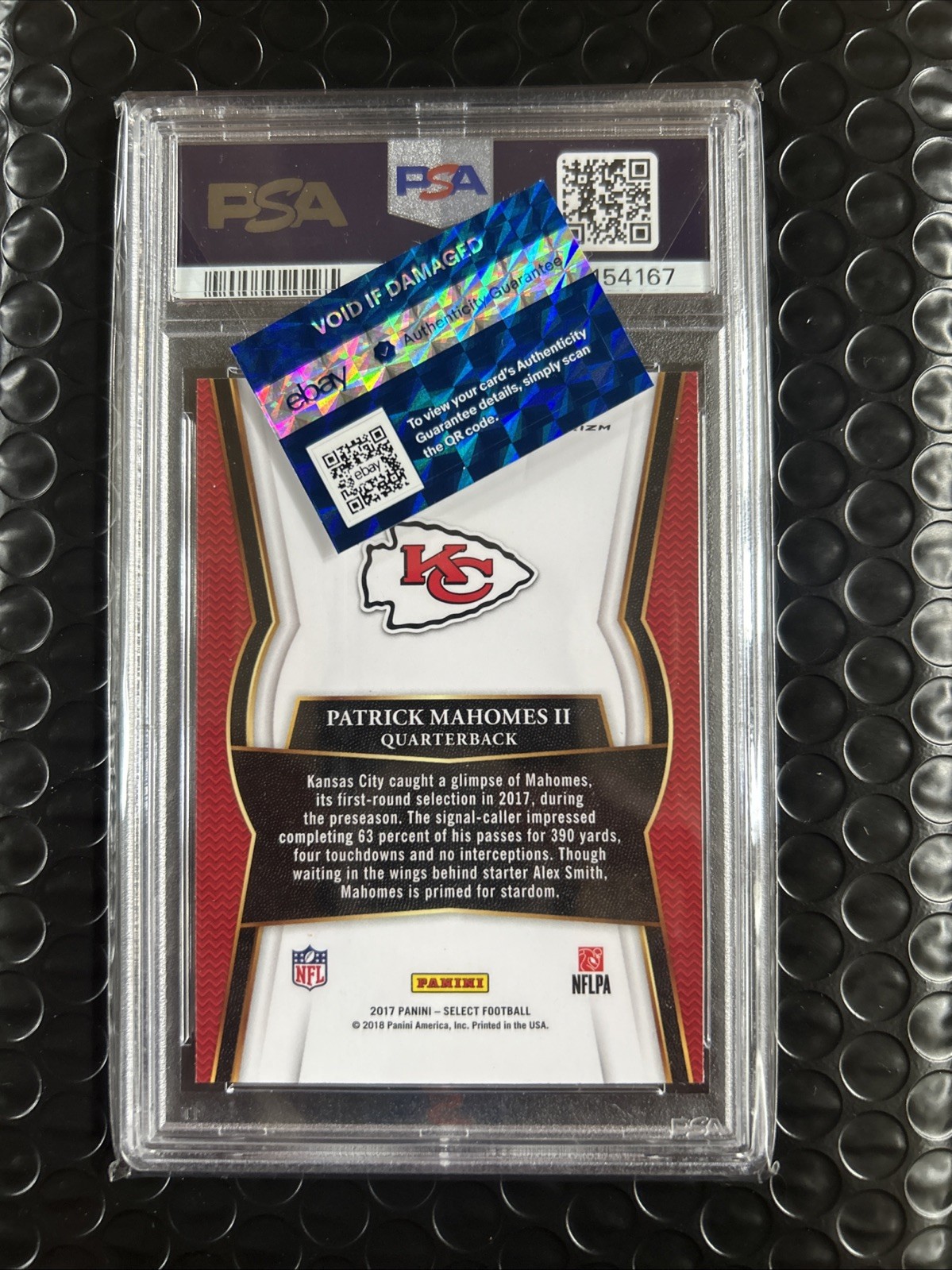 Patrick Mahomes II 2017 Panini Select # 103 PSA 10 Gem Mint Rookie Card view 2