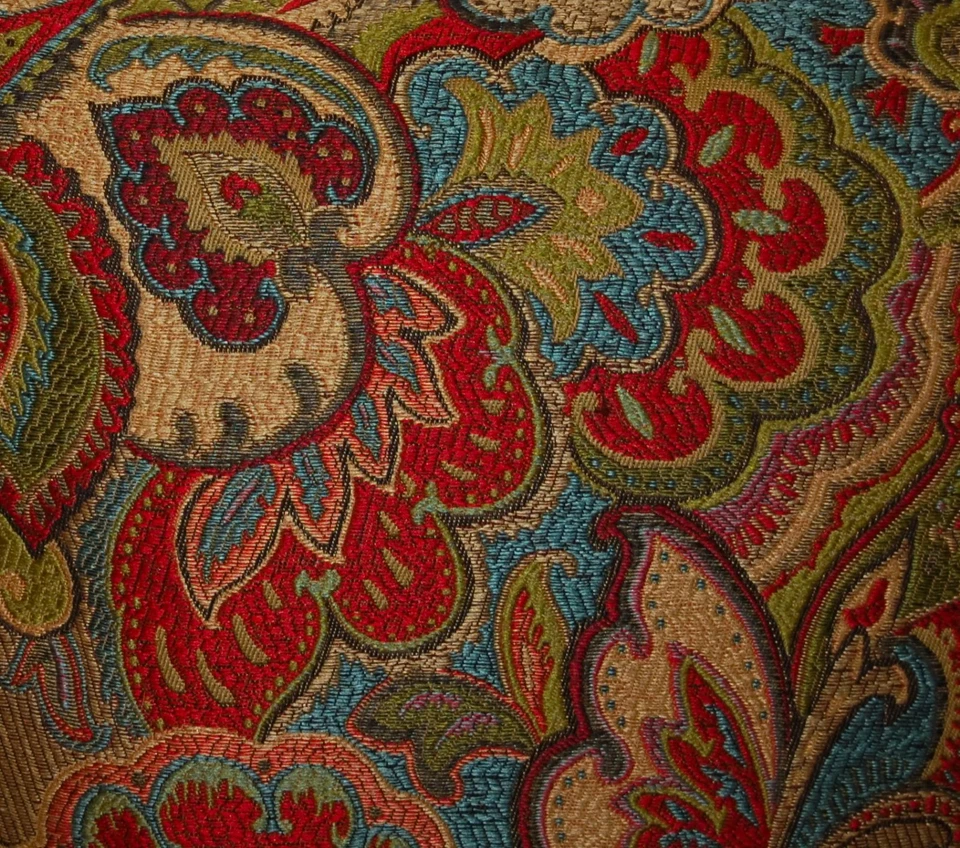 Almohada de Colección Paisley Jacquard de Alta Calidad 17" x 17" ¡HERMOSA! Foto 3 de 4