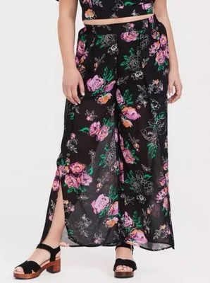 Fabulous Torrid Floral Chiffon Tulip Hem Pants 4X 
